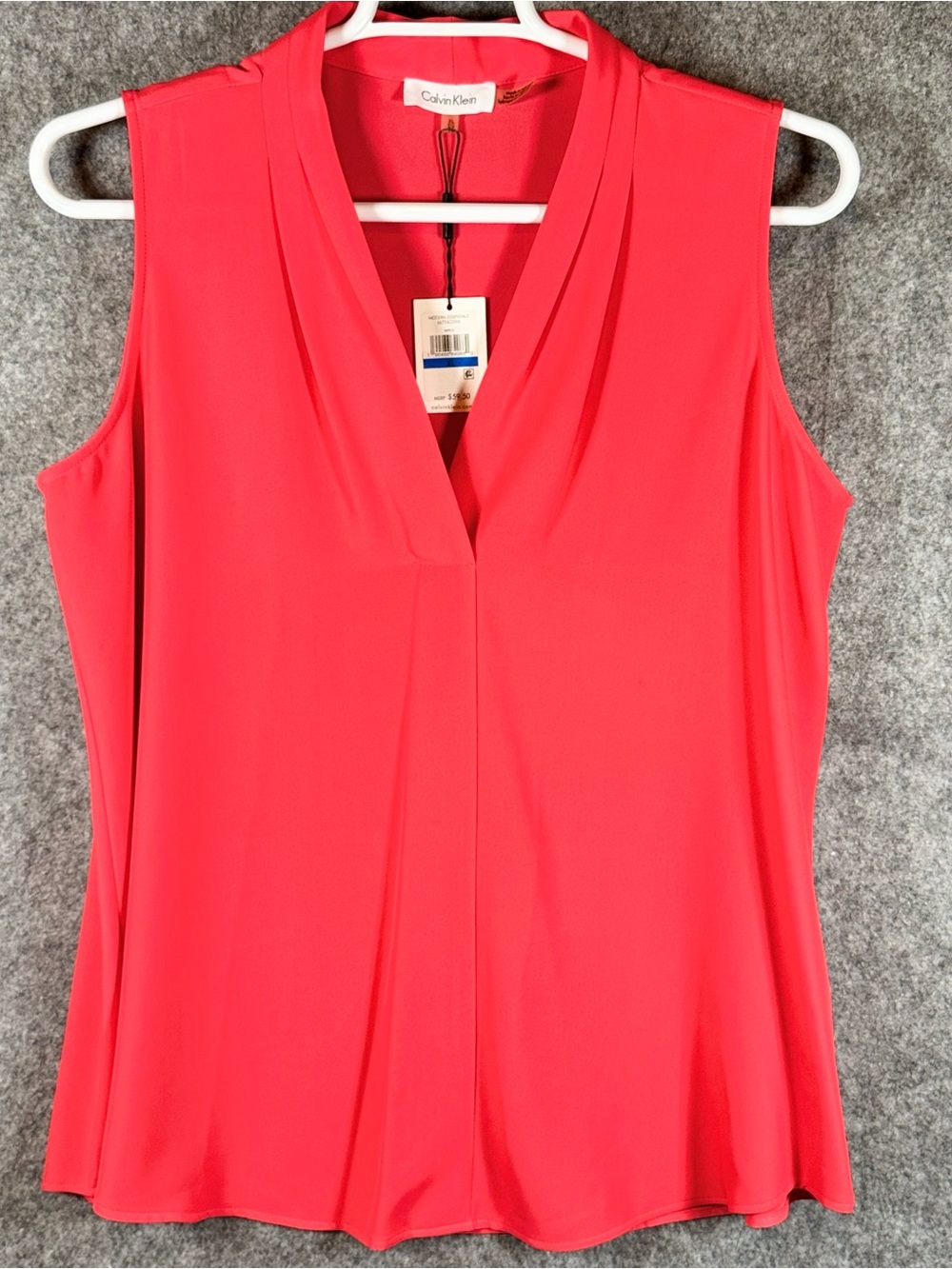Calvin Klein Sleeveless V-Neck Camisole in Coral